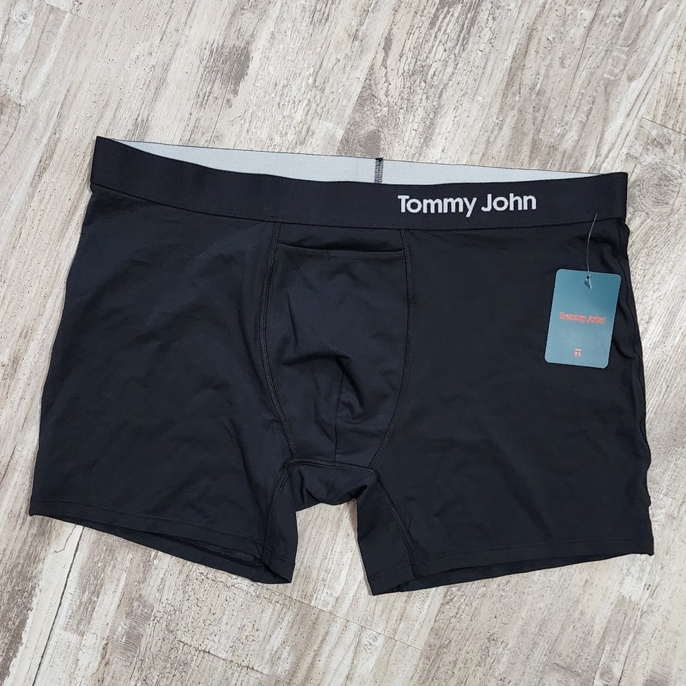 Tommy John Cool Cotton Black Boxers Briefs Tagless Trunks Men's Size XL